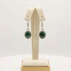 Malachite Oval Drop Earrings 925 Sterling Silver | Gemstone Dangle | Gift for Her | Handmade Jewelry