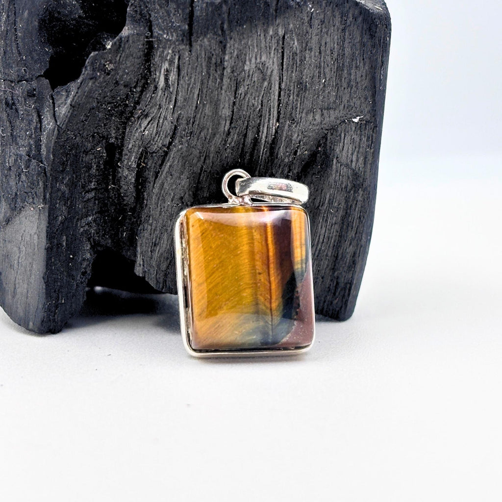Tiger Eye Pendant Necklace, 925 Sterling Silver Natural Gemstone Protection Necklace, Healing Crystal Gift for Her