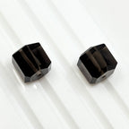 Smoky Quartz Beads: 10mm Faceted Cube, DIY Jewelry (2 Pcs)
