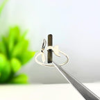 Raw Green Tourmaline Bar Ring: Adjustable Sterling Silver Boho Jewelry
