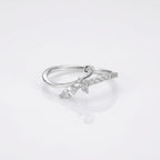 Silver Leaf Ring, Marquise CZ Vine, Minimalist Nature Jewelry
