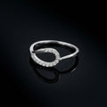 925 Sterling Silver Open Teardrop Ring, CZ Dainty Stackable Band Gift