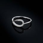 925 Sterling Silver Open Teardrop Ring, CZ Dainty Stackable Band Gift