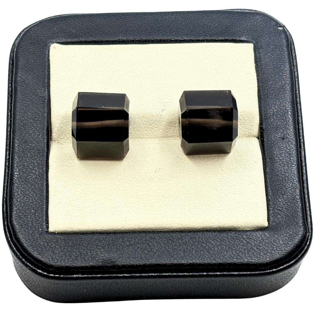 Smoky Quartz Beads: 10mm Faceted Cube, DIY Jewelry (2 Pcs)
