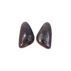 Rose Cut Sapphire Gemstone Slices: Natural Untreated Pair, Fancy Shape