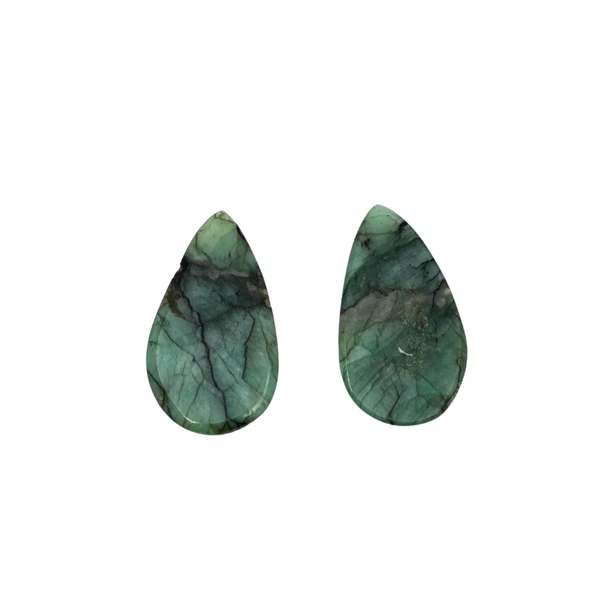Rose Cut Sapphire Gemstone Slices: Natural Untreated Pair