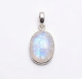 Oval Moonstone Pendant – Sterling Silver Boho Gemstone Necklace