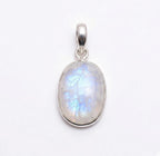 Oval Moonstone Pendant – Sterling Silver Boho Gemstone Necklace