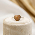 Sterling Silver Heart Gemstone Ring: Handmade Promise Jewelry
