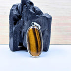 Tiger Eye Pendant Necklace, 925 Sterling Silver Golden Brown Crystal Pendant, Boho Gemstone Jewelry Gift for Her
