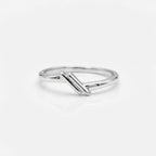 Sterling Silver Parallel Bar Ring • Modern Geometric Stacking Band, Architectural Jewelry