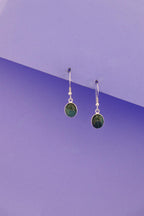 Malachite Oval Drop Earrings 925 Sterling Silver | Gemstone Dangle | Gift for Her | Handmade Jewelry