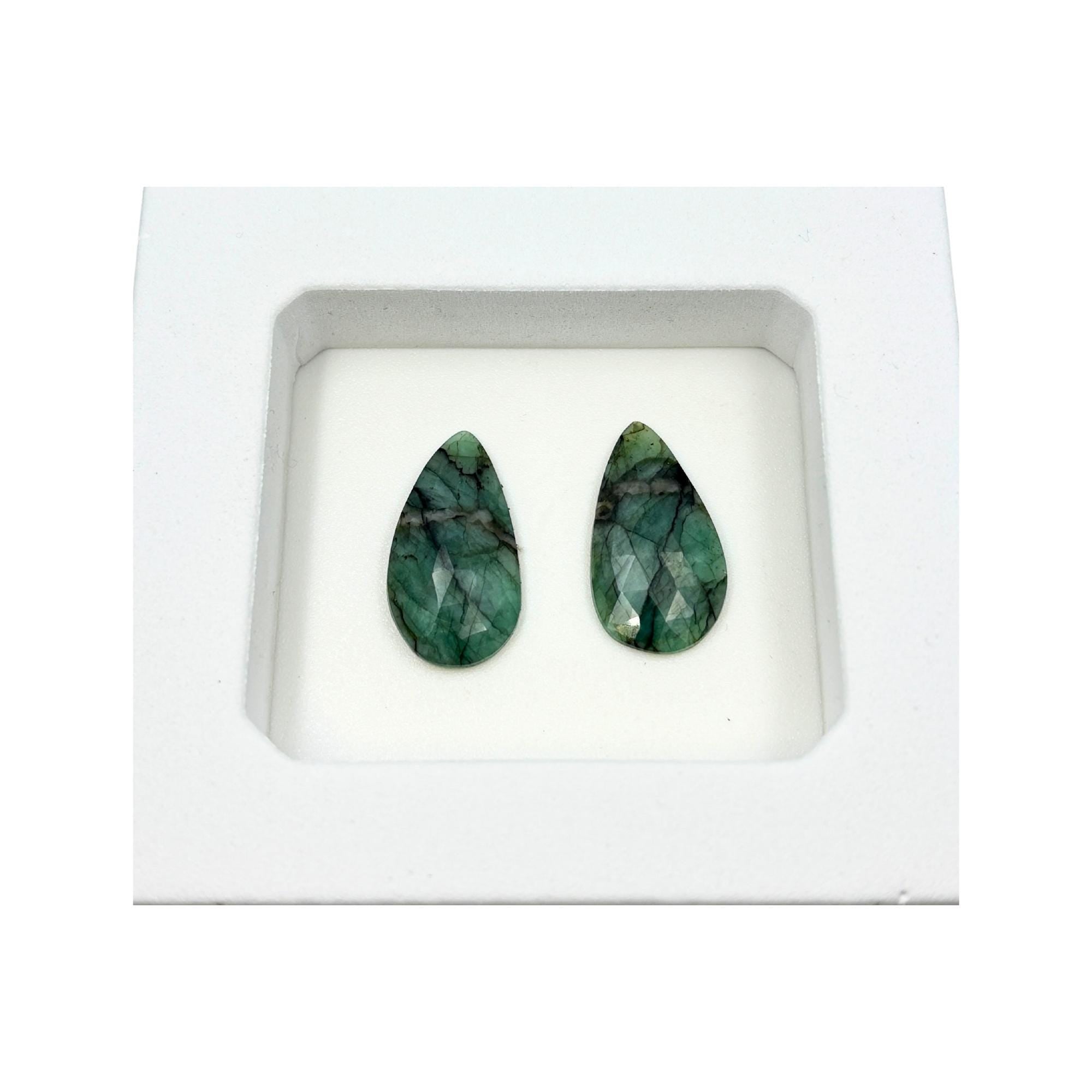 Rose Cut Sapphire Gemstone Slices: Natural Untreated Pair