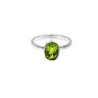 Oval Peridot Ring: Handmade Sterling Silver August Birthstone