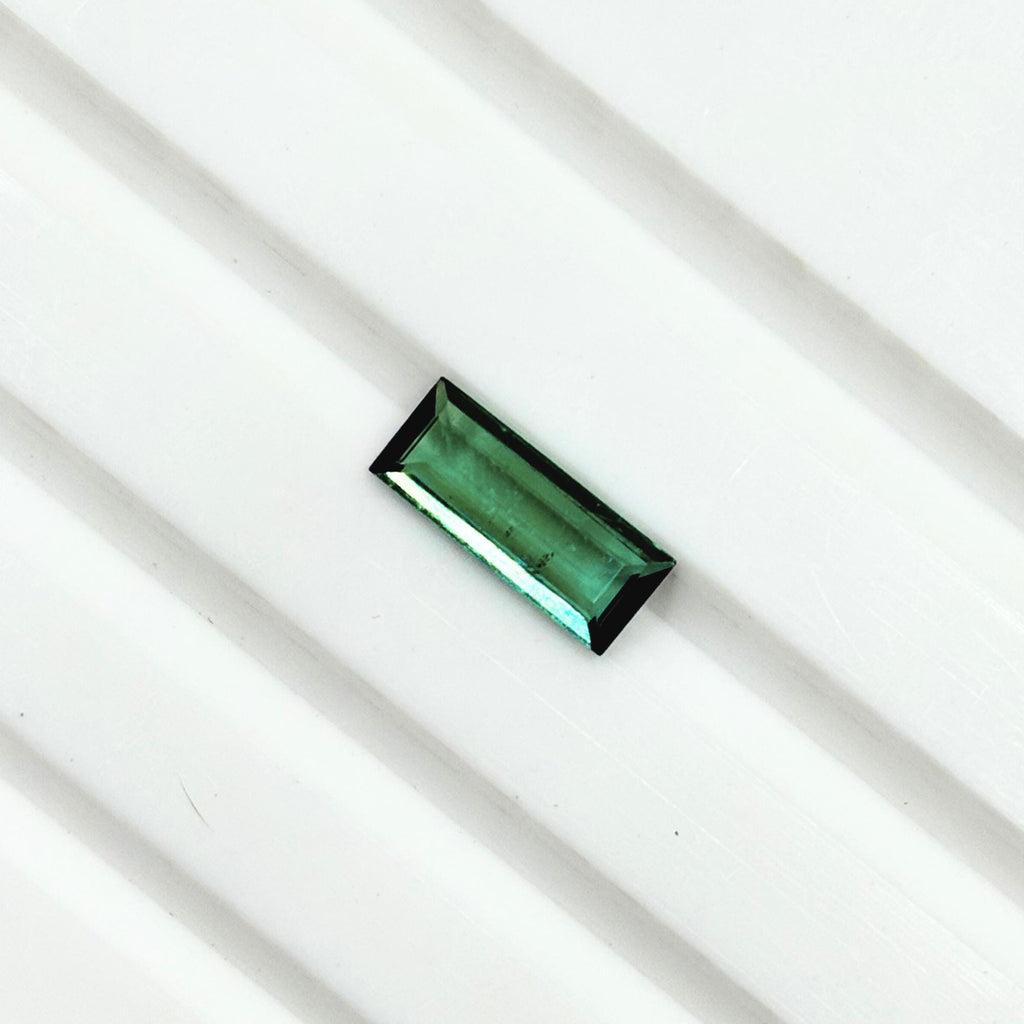 Greenish Blue Tourmaline – 0.85 ct Baguette Cut Gemstone