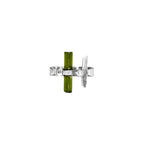 Raw Green Tourmaline Bar Sterling Silver Ring | Handmade Stacking Ring | Minimalist Gemstone Jewelry Gift