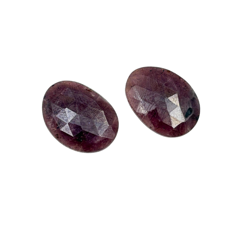 Rose Cut Sapphire Slices: Untreated Gemstone Pair, Jewelry Making