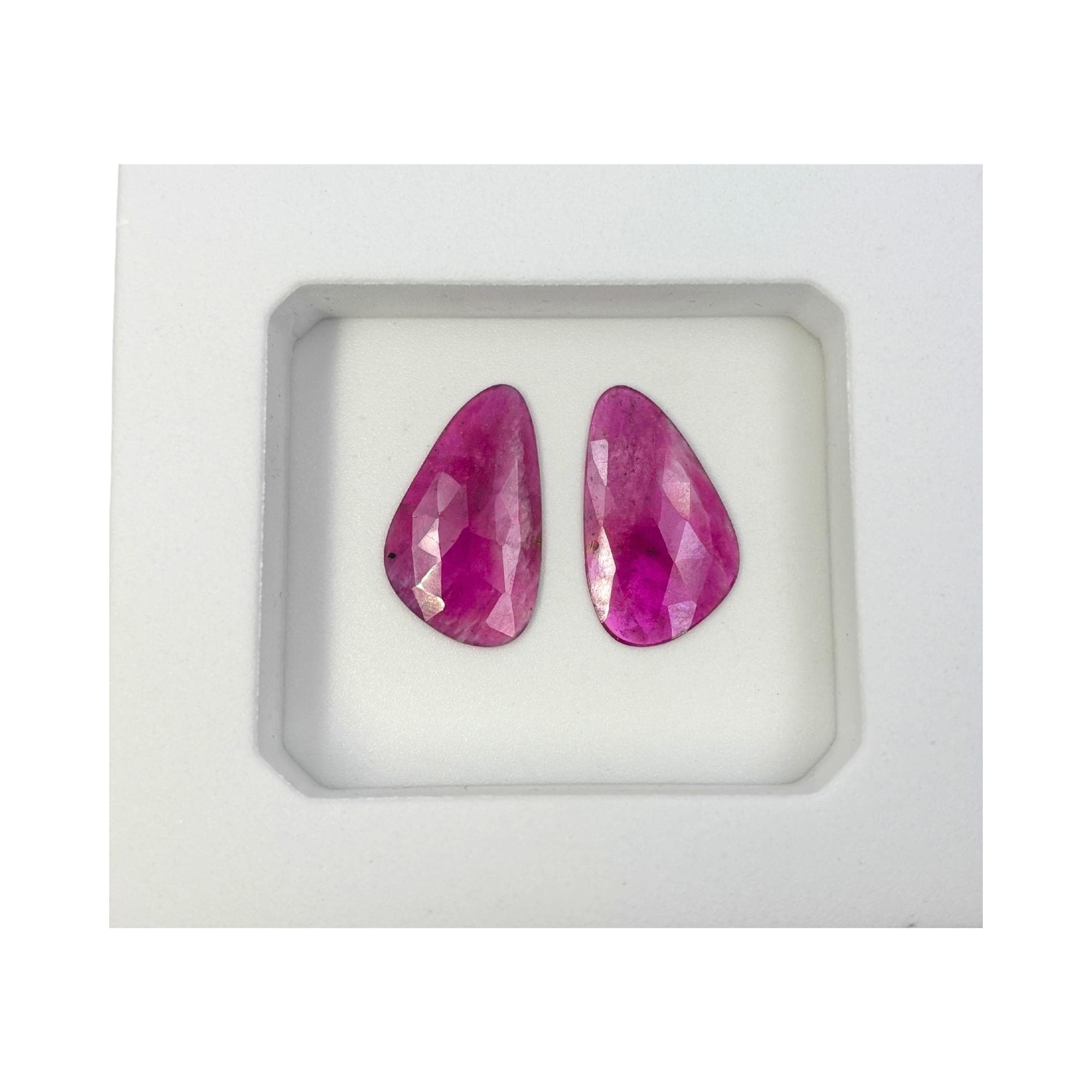 Rose Cut Sapphire Slices: Natural Untreated Gemstone Pair