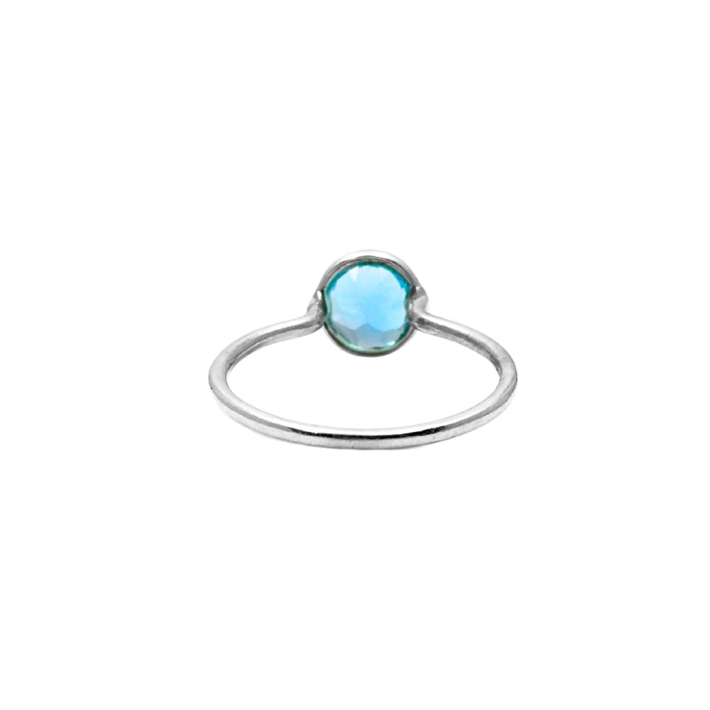 Blue Topaz Sterling Silver Ring: Handmade Minimalist Birthstone Jewelry