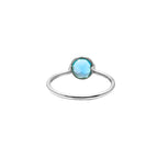 Blue Topaz Sterling Silver Ring: Handmade Minimalist Birthstone Jewelry