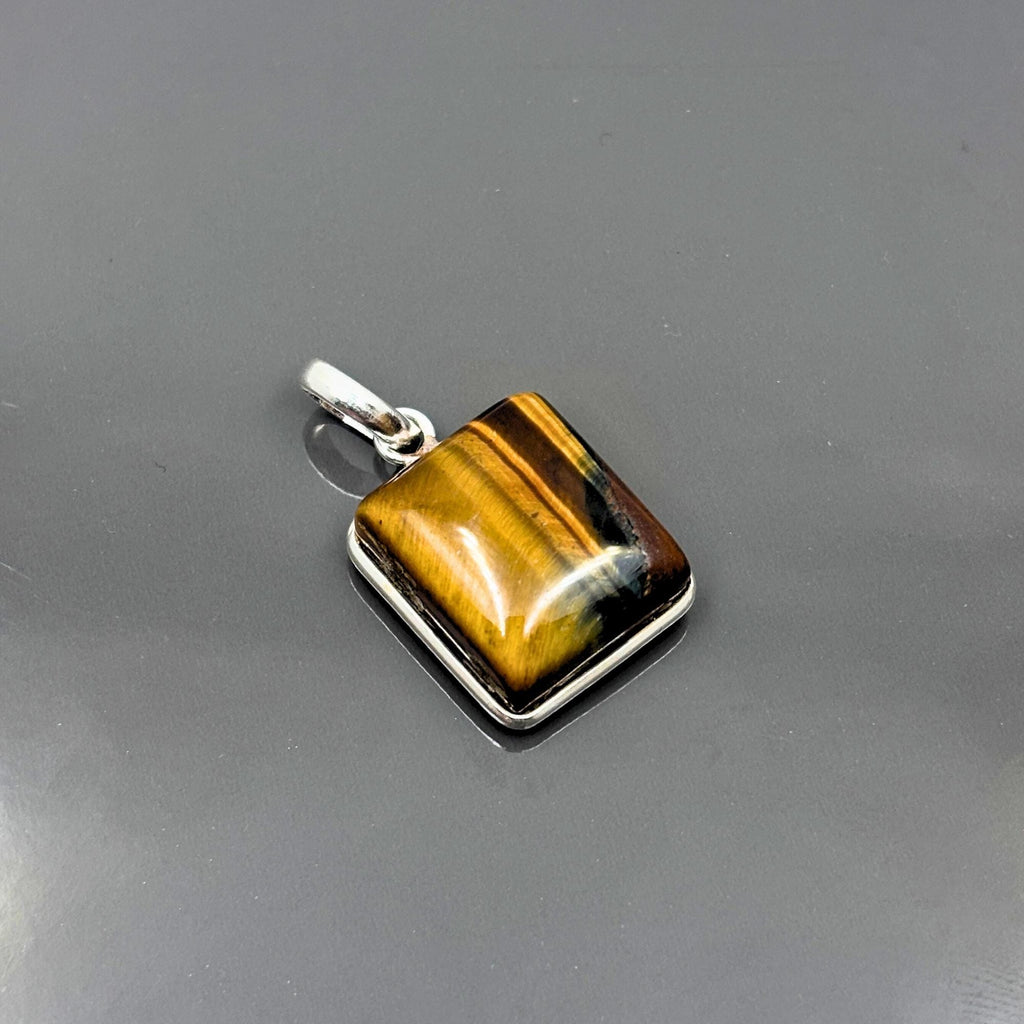 Tiger Eye Pendant Necklace, 925 Sterling Silver Natural Gemstone Protection Necklace, Healing Crystal Gift for Her