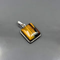 Tiger Eye Pendant Necklace, 925 Sterling Silver Natural Gemstone Protection Necklace, Healing Crystal Gift for Her