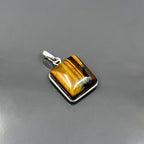 Tiger Eye Pendant Necklace, 925 Sterling Silver Natural Gemstone Protection Necklace, Healing Crystal Gift for Her