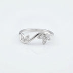 Sterling Silver Leaf Vine Ring • Marquise CZ Nature Inspired Band