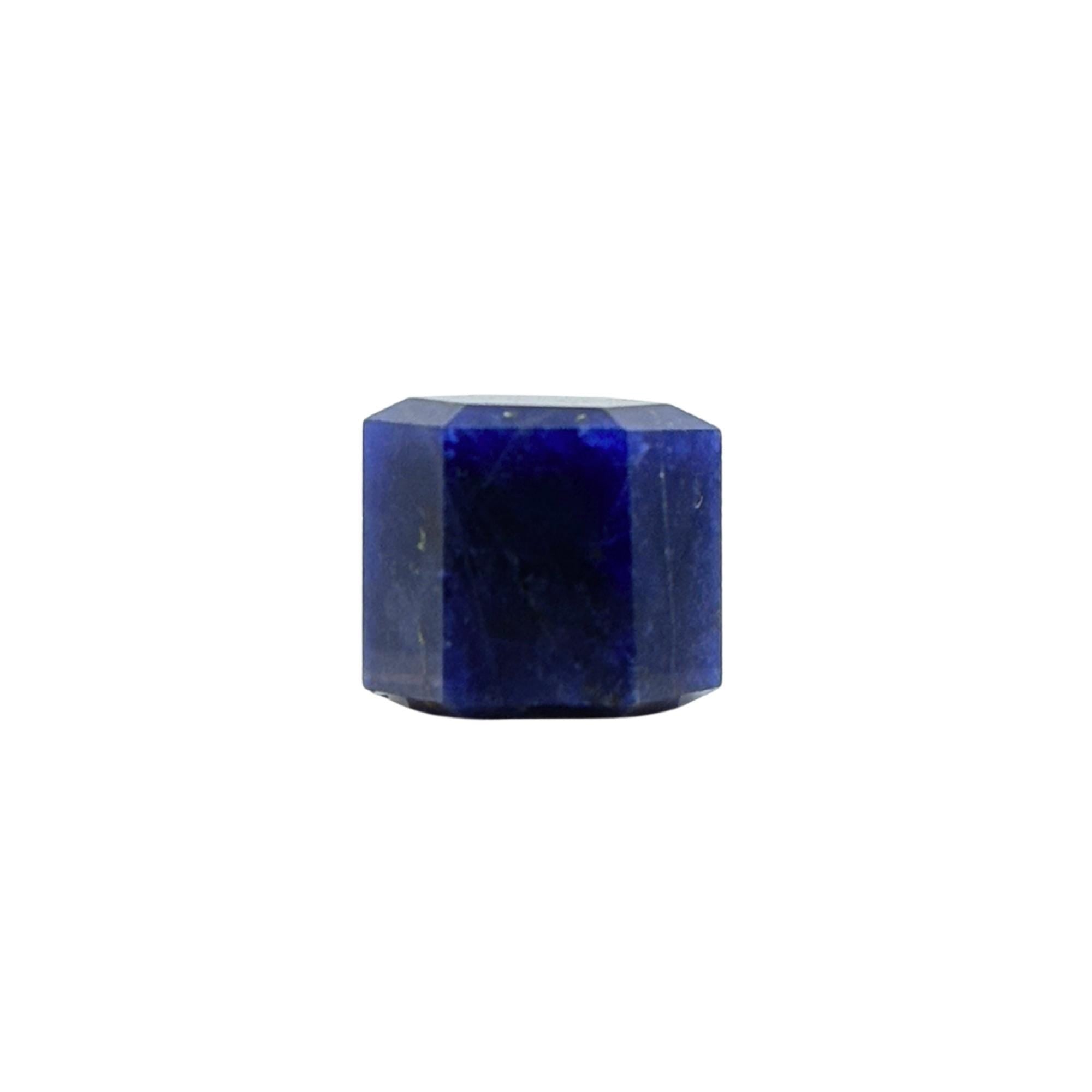 Natural Lapis Lazuli 10mm Faceted Cube Bead