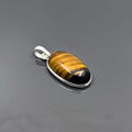 Tiger Eye Pendant Necklace, 925 Sterling Silver Golden Brown Crystal Necklace, Boho Gemstone Jewelry Gift for Her