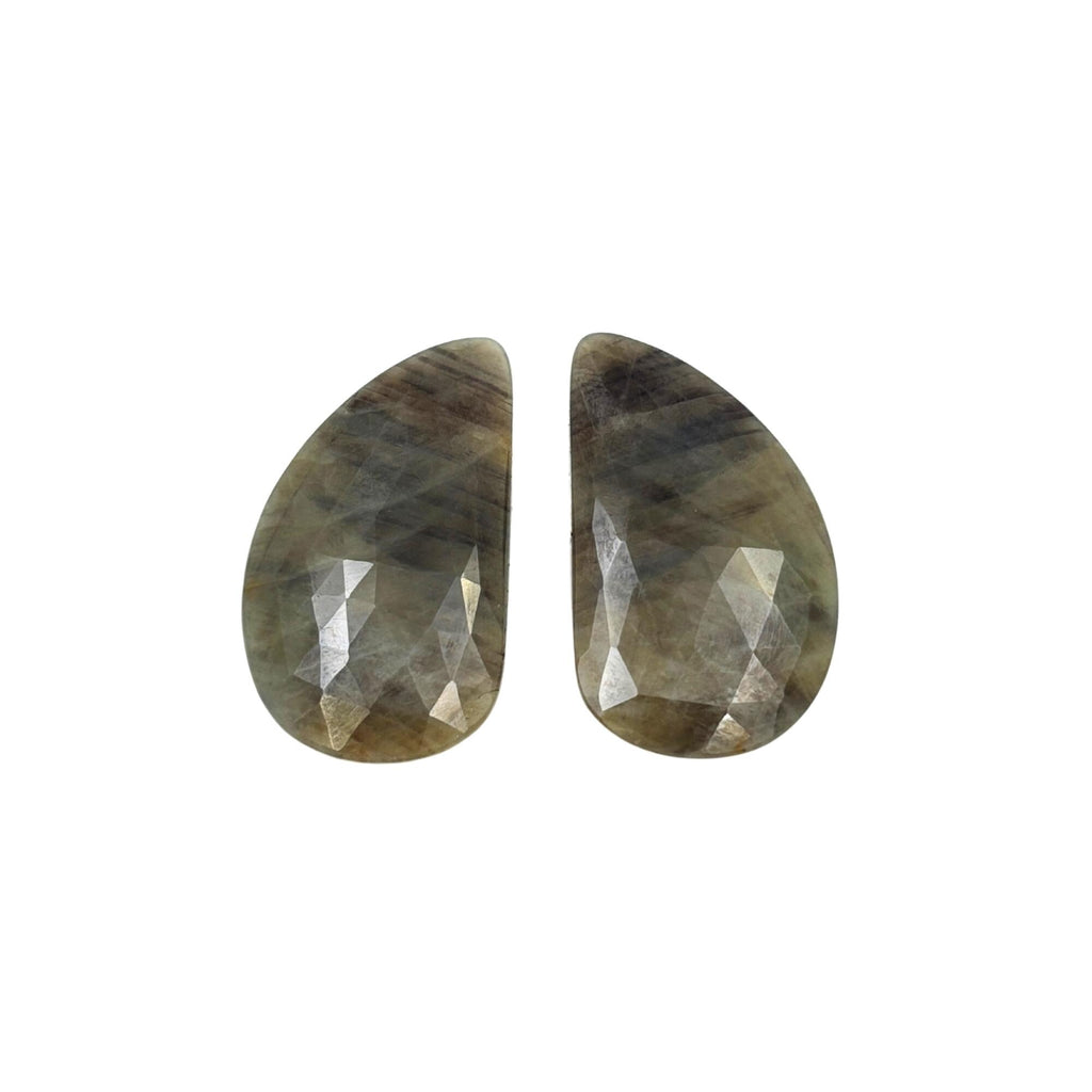Untreated Sapphire Gemstone Slices: Rose Cut, Natural Pair for Jewelry
