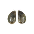 Untreated Sapphire Gemstone Slices: Rose Cut, Natural Pair for Jewelry