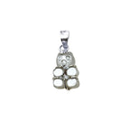 Moonstone Bear Pendant in 925 Sterling Silver – Hand Carved Crystal Gummy Bear Necklace Charm, Cute Minimalist Gemstone Jewelry Gift for Her
