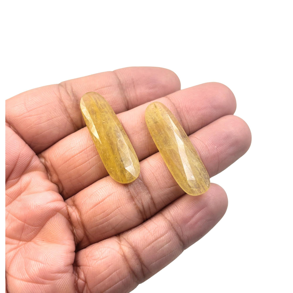 Rose Cut Sapphire Slices Pair: Natural Untreated Gemstone, Jewelry Making
