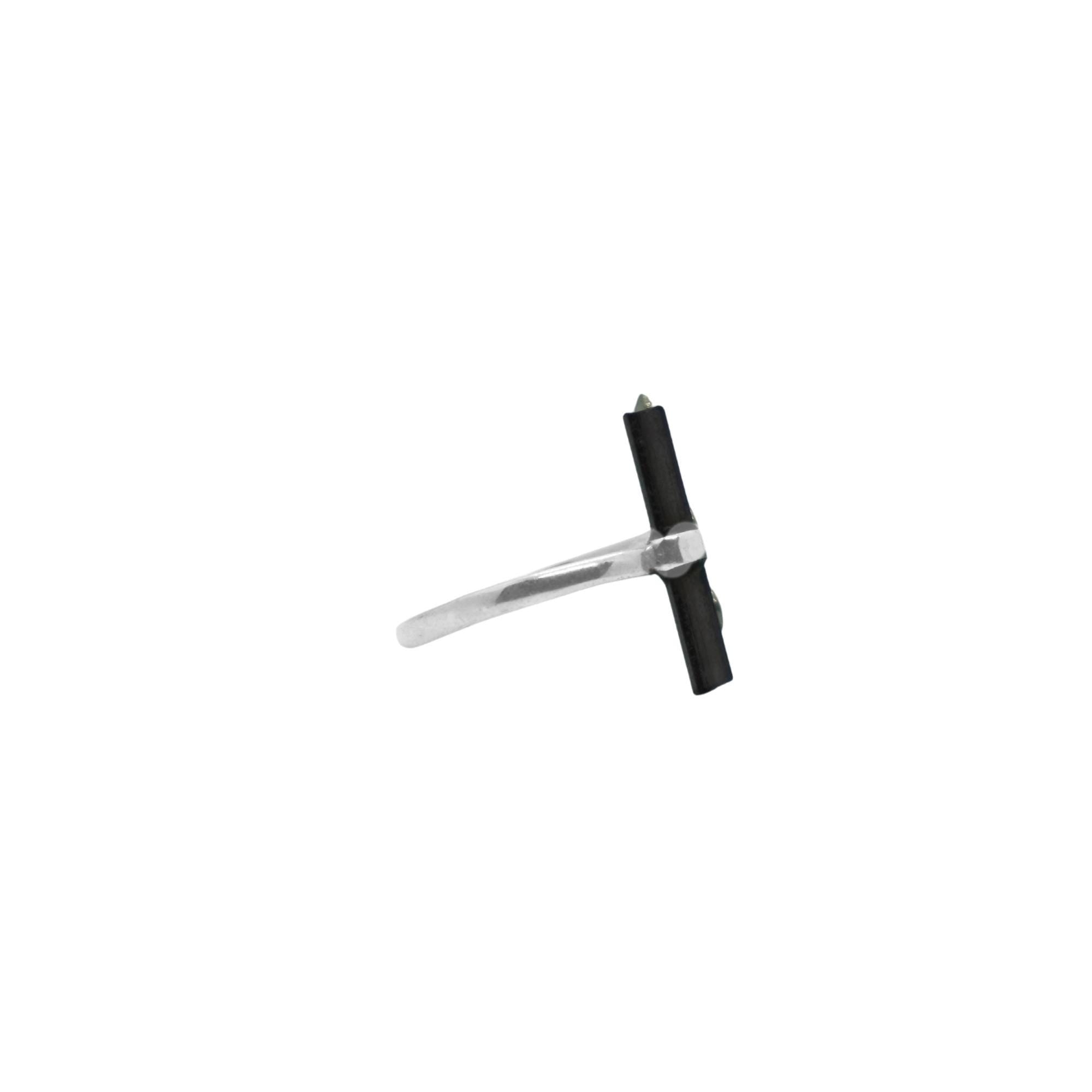 Raw Black Tourmaline Ring: Adjustable Sterling Silver Boho Jewelry