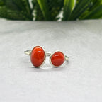 Natural Coral Ring | 925 Sterling Silver | Boho Gemstone Band | Handmade Ring Jaipur