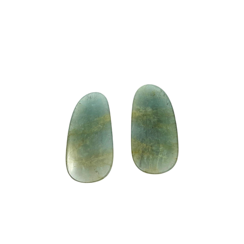 Rose Cut Sapphire Gemstone Slices: Natural Flat Back Pair