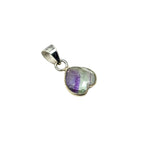 Rainbow Fluorite Heart Pendant in 925 Sterling Silver – Dainty Crystal Necklace Charm, Minimalist Gemstone Jewelry Gift for Her