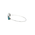 Blue Opal Turquoise Moon Star Bracelet | Sterling Silver Celestial Boho Cuff Bangle