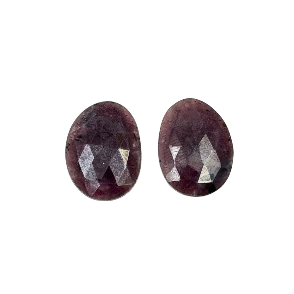 Rose Cut Sapphire Slices: Untreated Gemstone Pair, Jewelry Making