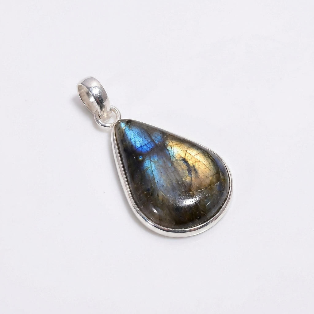 Labradorite Pendant: Sterling Silver Celestial Necklace
