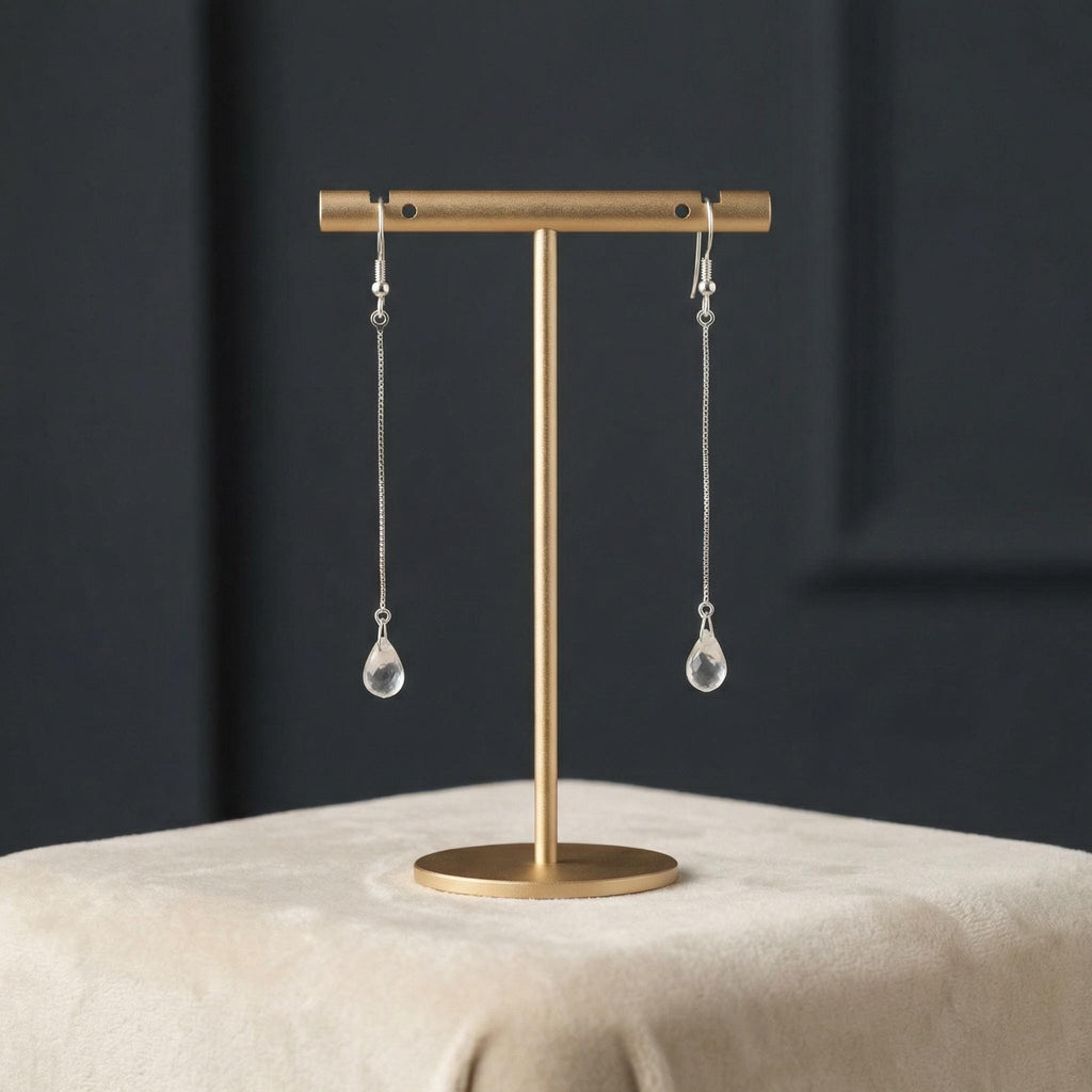 Moonstone Drop Earrings 925 Sterling Silver | Moon Gemstone Dangle | June Birthstone | Handmade Jewelry