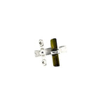 Raw Green Tourmaline Bar Ring: Adjustable Sterling Silver Boho Jewelry