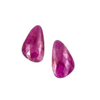 Rose Cut Sapphire Slices: Natural Untreated Gemstone Pair
