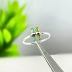 Raw Green & Blue Tourmaline Sterling Silver Ring: Modern Stacking Jewelry