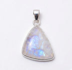 Sterling Silver Trillion Moonstone Pendant – Minimalist Boho Gemstone Necklace