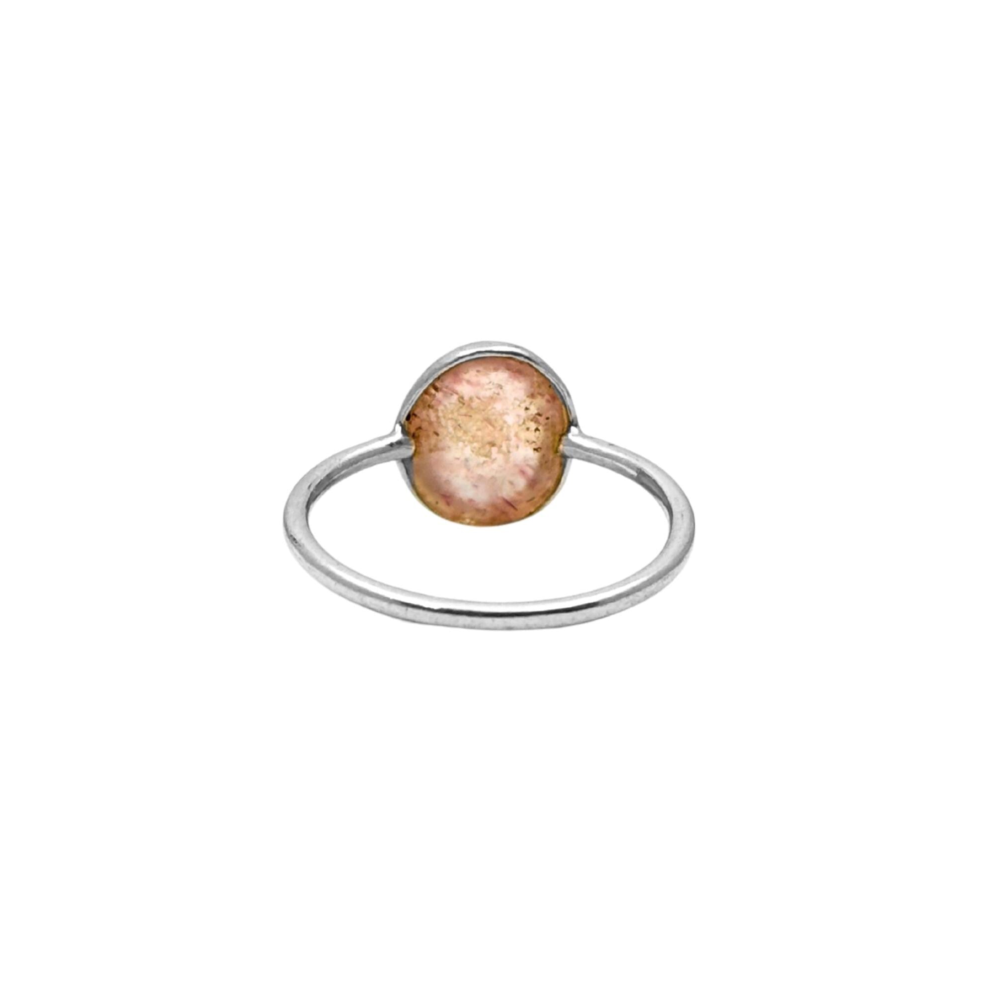 Strawberry Quartz Ring: 925 Sterling Silver, Handmade Pink Gemstone