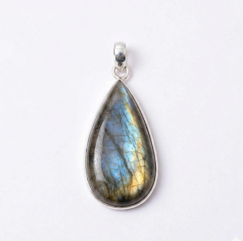Labradorite Pendant: Sterling Silver Celestial Necklace