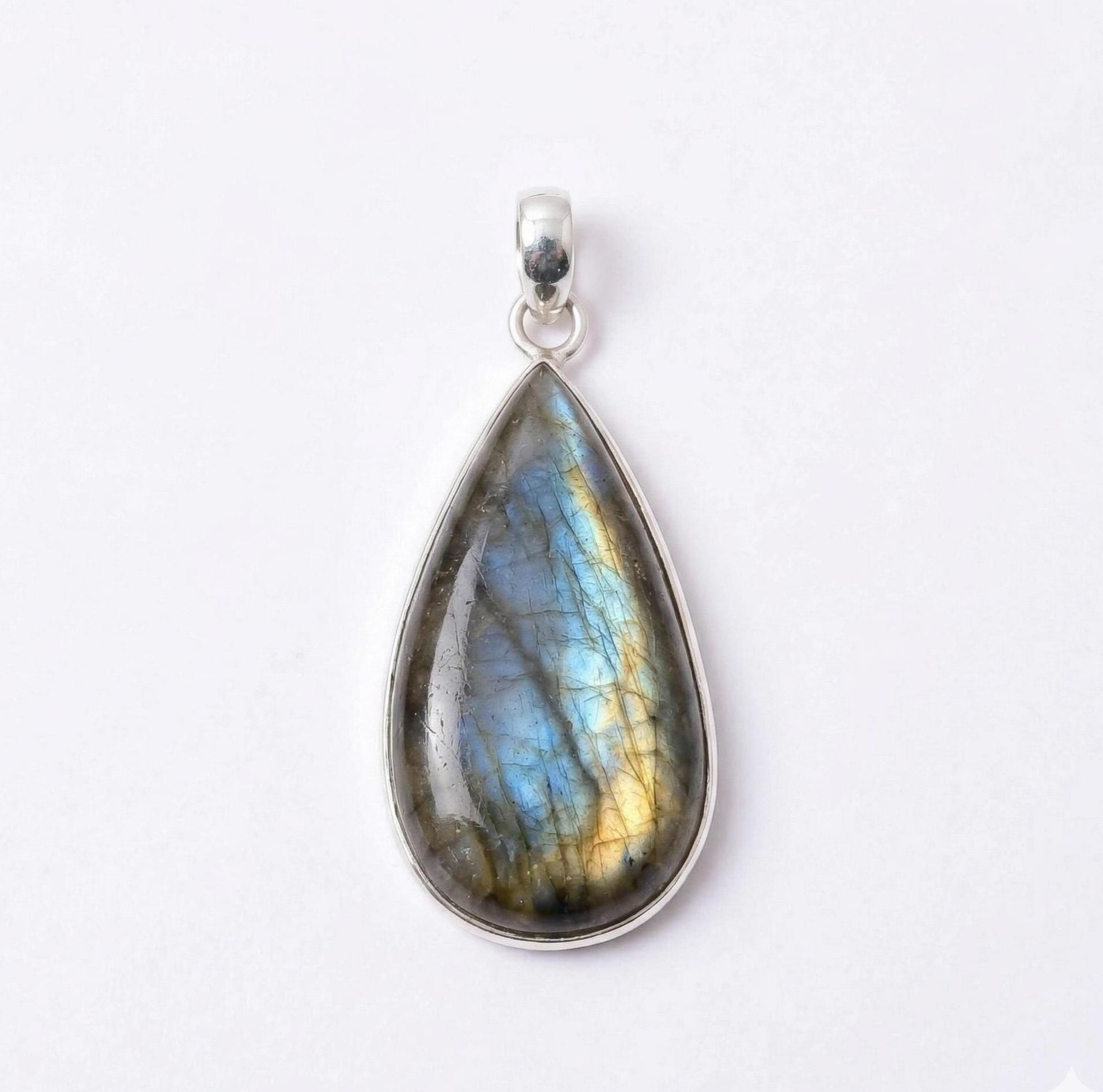 Labradorite Pendant: Sterling Silver Celestial Necklace