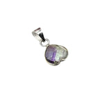 Rainbow Fluorite Heart Pendant in 925 Sterling Silver – Dainty Crystal Necklace Charm, Minimalist Gemstone Jewelry Gift for Her